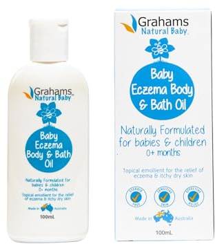 Grahams Natural Baby Eczema Body and Bath Oil - Cradle Cap & Eczema Treatment - Clinically Proven - For Ages 0+ Months to 12 Years (1 x 100 ml)