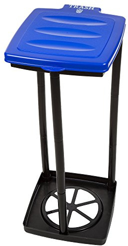 Portable Trash Bag Holder – Collapsible 13-Gallon Garbage Bin for Indoor/Outdoor Use, Camping, Recycling, and Parties – Durable Plastic Trash Can by Wakeman Outdoors (Blue)