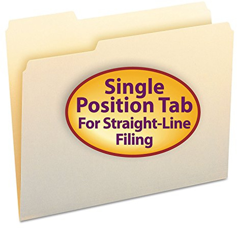 Smead File Folder, 1/3-Cut Tab, Left Position, Letter Size, Manila, 100 per Box (10331)