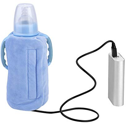 Garsent Calentador de Botella, Taza de Viaje Portátil USB Calentador de Leche Calentador de Botella Bolsa de Calentamiento Eléctrico para Biberones para Viajes, Actividad al Aire Libre. (Azul)