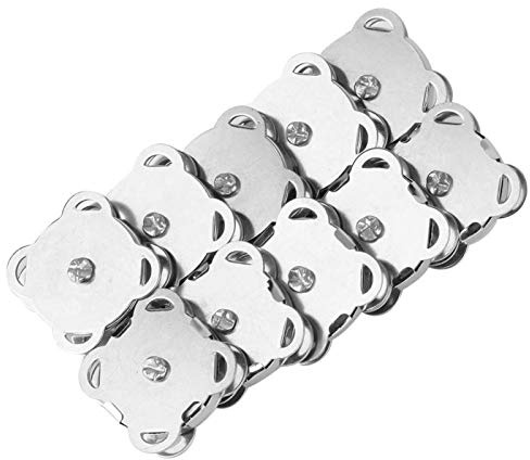 10pcs/Set Metal Magnet Buckle Magnet Bag Buckle Snap Fasteners Buttons DIY Clothing Bag Accessories Scrapbooking Closure Sewing Craft (Silver) Clothing Accessories