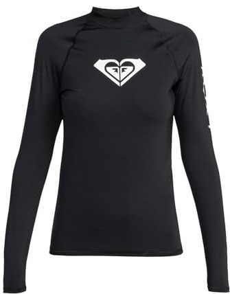 Roxy Young Women Whole Hearted Ls Rash Guard Shirt, Black, XL EU