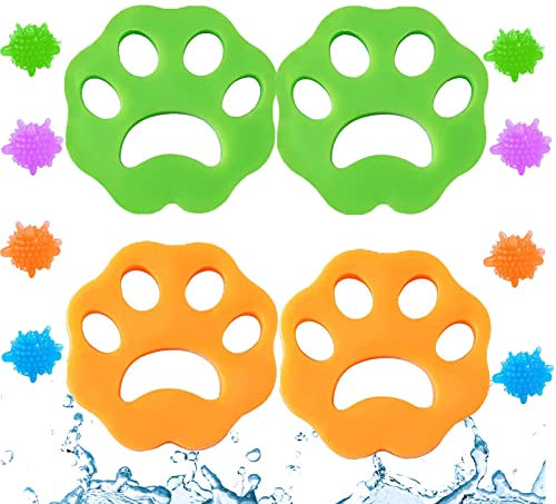 Depilatore per animali domestici,Raccogli Peli Animali Lavatrice,8 Washing Ball e 4 Togli Peli Animali per la Rimozione dei Peli di Animali Domestici