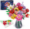 HOGOKIDS Flower Bouquet Set for Mother's Day - 1464PCS Artificial Flowers Botanical Collection | 18 Sticks Ideas Bouquet Gift for Her and Him Decorative Home for Adults Teens Girls Ages 8+