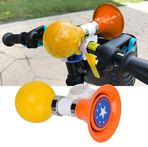 Ausla Trombetta Bici Bambino Campanella Bici Trombetta per Bicicletta in Metallo Clacson Ad Aria con Morsetto Regolabile Spremere Bugle per Bambini(Arancia)