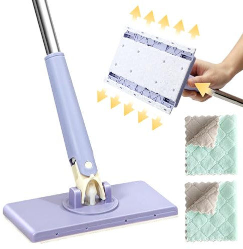 Automatischer Stoffwechsel Minis Mopp,360° Minis Multifunktions Flachmopp, Freihändiger Minis Mopp Kompatibel Mit Gesichtstüchern, Zum Wischen Von Böden,Reinigen Von Schränken,Spiegeln, Wänden, Küchen