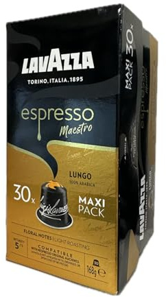 Lavazza Espresso Maestro Lungo Maxi Pack 30 Kapseln Kompatibel mit ®Nespresso Maschinen
