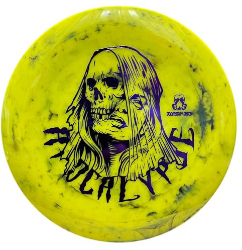 DOOMSDAY DISCS Apocalypse | Insanely Overstable Disc Golf Driver | Fortgeschrittene Spieler und Überhandwerfer aus Shockwave Kunststoff (Gelb)