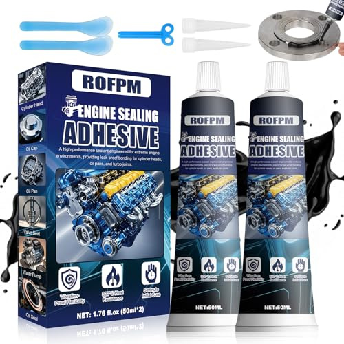 2PCS Silicona Pasta Juntas Motor, Negra Pegamento Alta Temperatura, Resiste -60°C a +300°C, Resistencia al Aceite, Sellador de Motor de Culata, Sellador de Juntas para Automoción e Industrial