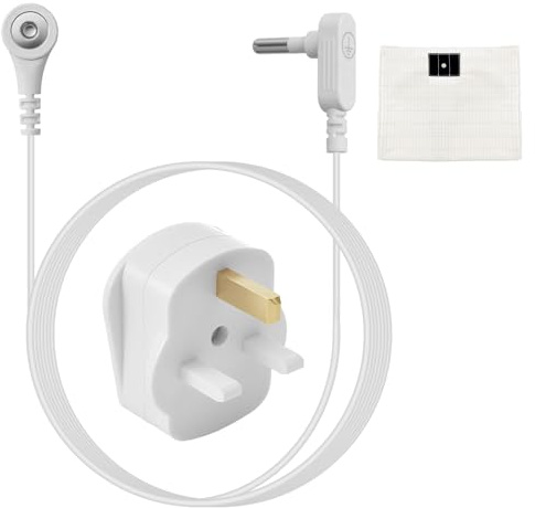 UK Standard Grounding Cord Cable with Plug, 15 Feets Earthing Grounding Line for Gronding Mat Sheet Pillowcase Pad Wrist Strap Earth Blanket Products Compatible with UK Electrical Sockets