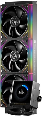 TR Thermalright Peerless Vision 360 ARGB Noir Refroidisseur de processeur liquide, écran LCD IPS 3,95 pouces avec résolution 480x480-Magnétique, 360mm Aio, pour AM4/AM5, LGA1851/1700/115x