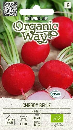 Organic Way | RÁBANO – CHERRY BELLE | semillas de hortalizas | variedad temprana, crece en 20–27 días | raíces rojas, jugosas y sabrosas | semillas para sembrar | semillas de jardín | 1 sobre