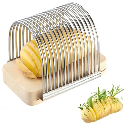 Westmark potatisskärare med fläkt – Perfekt för att skära jämna, solfjäderformade potatisar (Hasselback), för potatisar upp till ca 10 cm långa – 18/8 rostfritt stål