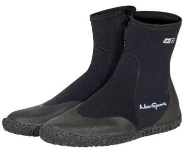 Neo-Sport Premium Neoprene Men & Women Wetsuit Boots, Shoes with puncture resistant sole 3mm, 5mm & 7mm for warm, moderate or cold water for watersports: beach, boat, lake, mud, kayak and more! Sizes