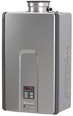 Rinnai RL75IN Tankless Hot Water Heater, 7.5 GPM, Natural Gas, Indoor Installation