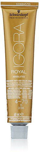 Schwarzkopf IGORA Royal Absolutes Permanent Anti-Age Color Creme 4-70 mittelbraun kupfer natur, 1er Pack (1 x 60 ml)