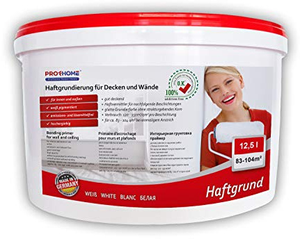 PRO[f]home® - Imprimación para paredes interiores PROFHOME 300-22 Promotor adherencia para papeles pintados y no tejidos pesados blanco 12,5 L para 83-104 m2 Profhome