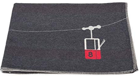 David Fussenegger - Sylt - Baumwolldecke - Decke -Kuscheldecke - mit Zierstich - Gondeln - anthrazit - 140 x 200 cm