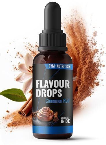 Gym Nutrition - Flavour Drops senza zucchero, 50 ml, con pipetta dosatrice, aroma alimentare – Flavor Drops senza zucchero, per latte scremato, porridge ecc