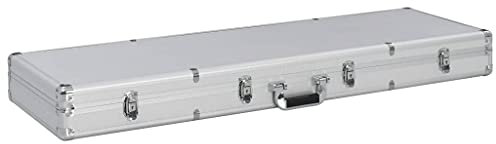 vidaXL Waffenkoffer Gewehrkoffer Universalkoffer Flintenkoffer Pistolenkoffer Bogenkoffer Alukoffer Jagdkoffer Silbern 118x38x12cm Aluminium