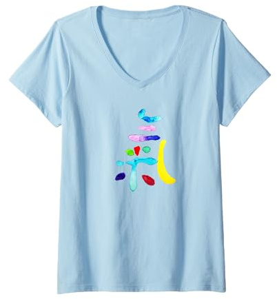 Femme Qigong, Tai Chi T-Shirt avec Col en V