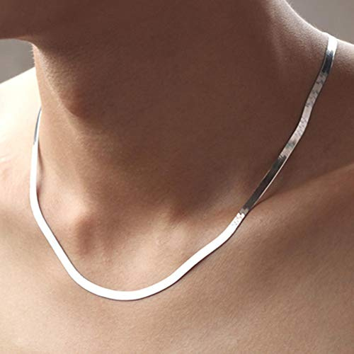 Collar Cadena de serpiente de 4 mm Hombres y mujeres Pareja Joyería Cadena de hoja