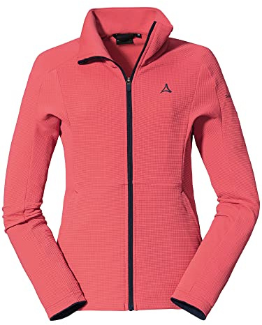Schöffel Damen Fleece Jacket Schiara L, warme Fleecejacke mit Stretch, schnell trocknende Funktionsjacke mit Stehkragen, geranium, 38