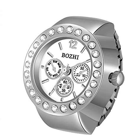 Avaner Reloj Anillo Cuarzo Dedo Joyería Creativa Unisex Hombre Mujer, S1-c