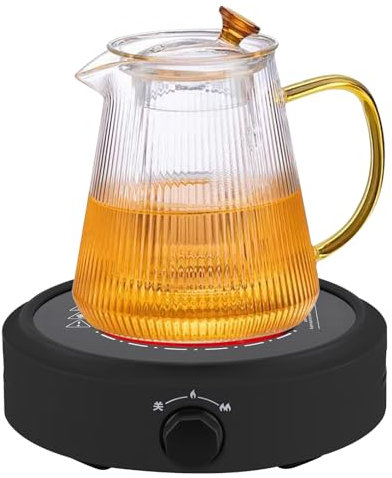 MXBAOHENG 800W Ceramic Electric Hob Portable Single Hot Plate Electric with 2 Power Levels for Home Kitchen Warming Cooking Boiling (Black)