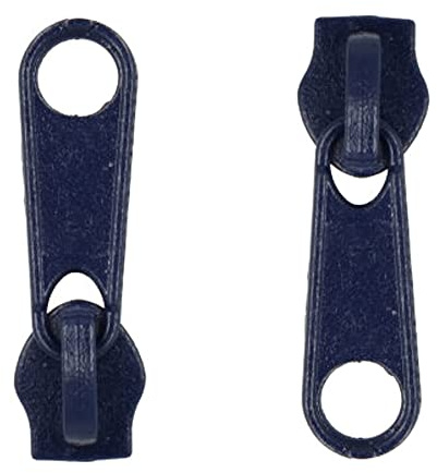 Zipper Slider Replacement Size #5, Metal Zip Puller Zipper Pull Fastener Repair for Clothes Jacket Coat Backpack Instant Fixing DIY Crafts (Blue Navy 330, 2 Pieces)