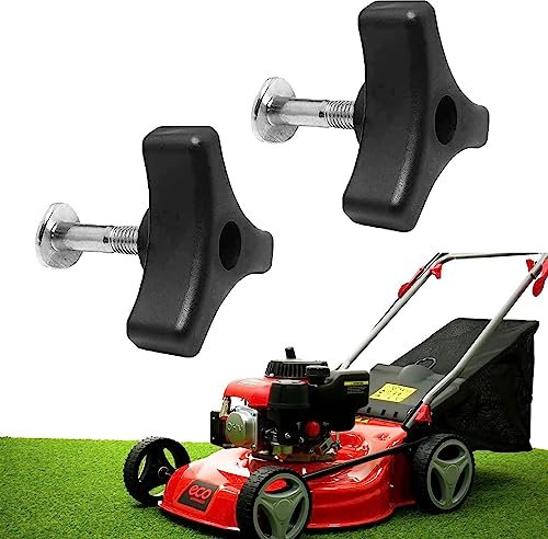 Rowwait 2 Pcs Universal Lawnmowers Handle Wing Nut And Bolt, triangle Knob Handle Nut Screw Bolt, Wing Nut And Triple Angle Mower Handle Bolt Lawn Mower Handle for Lawn Mower Parts Machine
