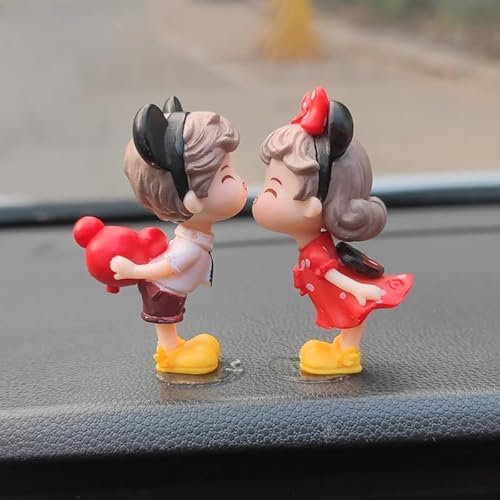 Auto-Dekoration, Süße Cartoon-Paare Action-Figur Ballon-Ornament Paar Puppen Auto Armaturenbrett Ornamente Niedliche Kuss-Paar-Puppen-Ornamente Auto-Innendekoration für Frauen, Mädchen, Geschenke