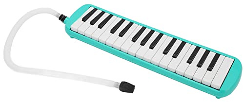Melodica Instrument, ABS Air Piano Keyboard 32 Key Professional Mouth Pianos Melodica With Short Mouthpiece (Green)