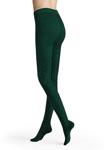 Hudson Winter Plait wärmend, Collant Donna, bottle green,