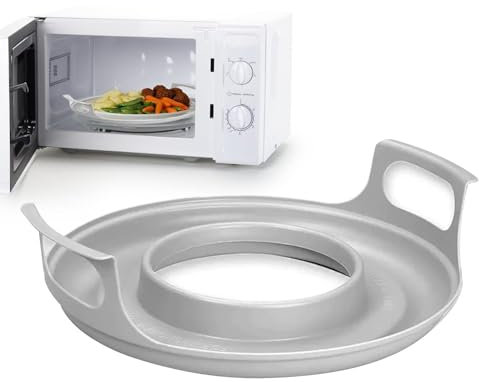 Bandeja para Microondas Con Asa - Plato de Refrigeración y Calentamiento de Alimentos, Soporte para Tabletas, Sin BPA