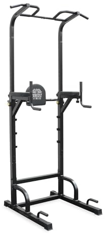 Phoenix Fitness Power Tower & Dip Station – Adjustable Pull Up Rack, Dip Stand & Push Up Bars for Strength Training Workout - Multi Function Power Cage for Home Gym Exercise - Black