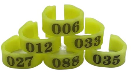 100 Stück/Set Innendurchmesser 8 Mm Taubenbein Geflügel Taube Vogel Papagei Clip Ringe Band Fußring Taubenbedarf Vogelgeräte,Gelb