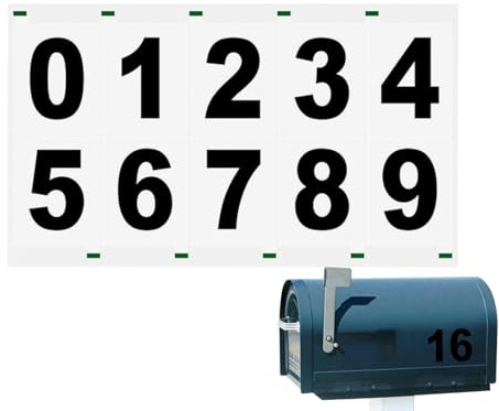 Numéro de Boîte aux Lettres Adhésif Réfléchissant | Chiffres Autocollants Imperméables, Décalcomanies pour Extérieur, Portes, Poubelles, Faciles à Coller, Résistants aux Intempéries