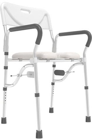 NEWFUN Elevador WC Adulto Con Reposabrazos, Alzador WC Adulto, Elevador WC para Adultos, Elevador de Tapa de Inodoro Senior con Ajuste de Altura, Apto Para Todos los Inodoros Estándar, 130 KG