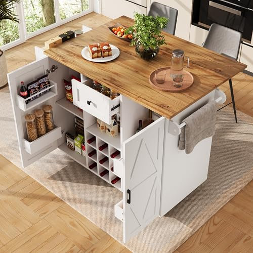 Moderna isla de cocina, armario de cocina, armario buffet, carro comedor con vetas de madera, armario buffet, mesa de comedor multifuncional con espacio de almacenamiento, carrito de comedor con