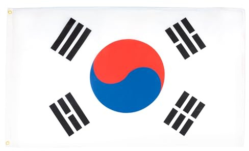 AZ FLAG Lote de 10 banderas de Corea del Sur – 90 x 60 cm – Bandera coreana 100% poliéster con ojales metálicos integrados