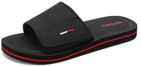 Ripord Mens Adjustable Slides Sandals Slip On Sandals | Comfortable Athletic Anti-Slip Slides Indoor Outdoor