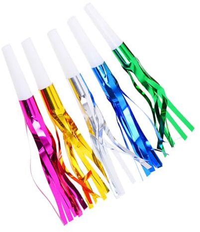Gogogmee 18 Silbatos Metálicos Flecos Brillantes Colores Aleatorios, Matraca de Fiesta, Juguetes Ruidosos para Cumpleaños y Celebraciones, Regalos para Fiestas Color Color Aleatorio