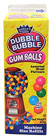 Dubble Bubble Fruit mélangé, Sans gluten Carton Gumball Recharge