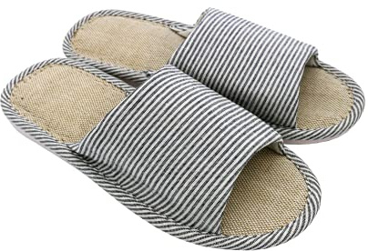 APIKA Mujeres y Hombres Zapatillas de Punta de Lino de algodón con luz Suave Abierta Zapatillas de casa cómodas y Transpirables Antideslizantes para Interiores y Exteriores, Color Armada, 42/43 EU