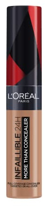 L'Oréal Paris Concealer för täckning och uppdatering, för en täckande finish och upp till 16H stöd, Infaillible More Than Concealer, färg: 334 valnöt, 11 ml