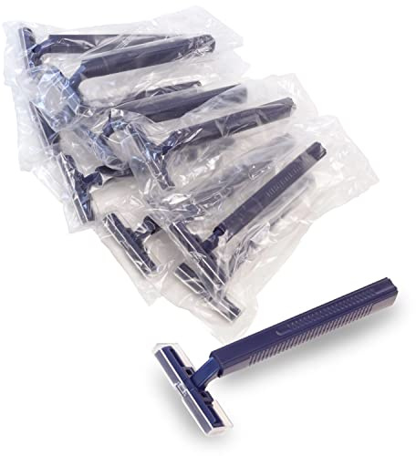 Freshscent (144 Pack) Individually Wrapped Twin Blade Razors with Clear Safety Cap, Disposable, Bulk Packed, Sold by the Case. Unisex.