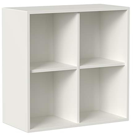 Iconico Home QBE Cubo da parete 4 vani a giorno, Ingresso, Soggiorno, Camera da letto, Cameretta ragazzi, Studio, 75x35xh75 cm, Bianco