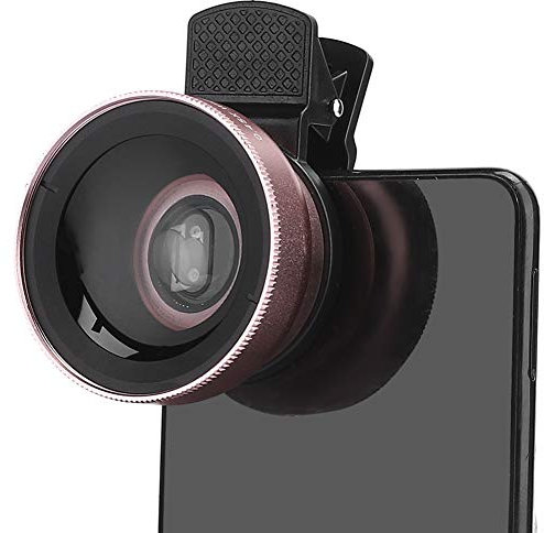 Lente de cámara para teléfono móvil, Lente de teléfono Profesional 2 en 1, Lente súper Gran Angular 0.45X y Lente Macro 12.5X para Smartphones, tabletas, cámaras de diámetro