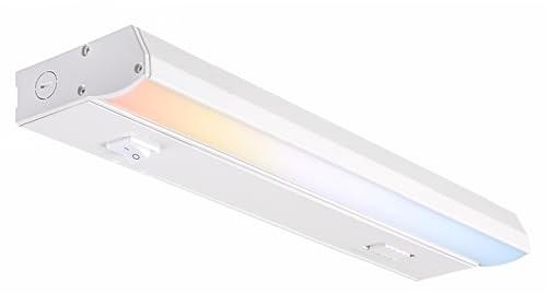PARMIDA LED Under Cabinet Lighting, Hardwired Installation, 12 Inch, 9W, 5CCT Color Selectable - 2700K/3000K/4000K/5000K/6000K, ETL Listed, 120V, Dimmable, 600 Lumens, White Finish